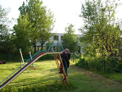 Playground with a view towards the villa.